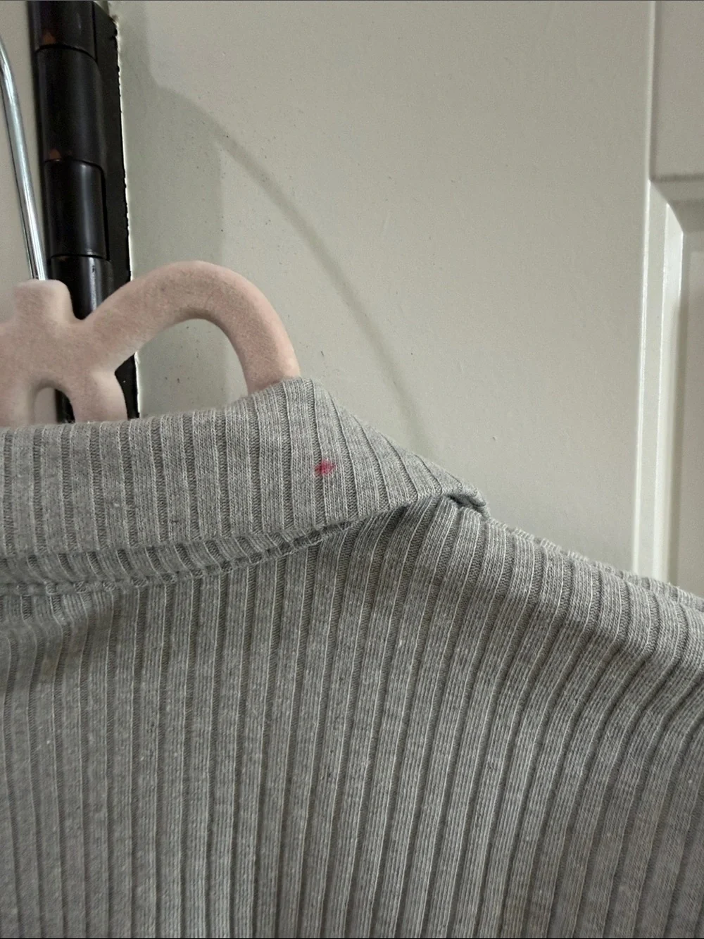 Girl’s SzS (6/7) Old Navy Ribbed Collared Long-Sleeve Tunic - Light Gray